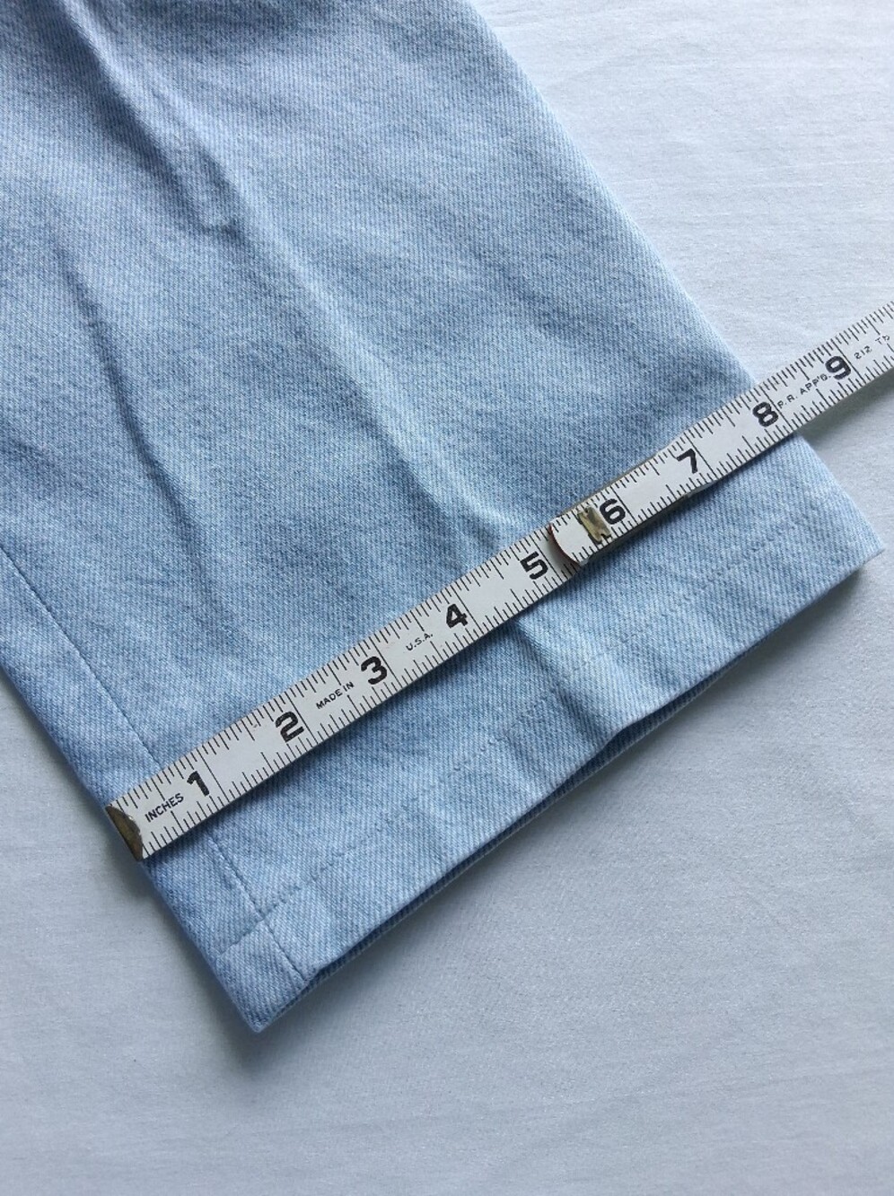 Vintage 90s denim jeans light wash super high waist 15 inch rise tapered leg - Picture 12 of 14